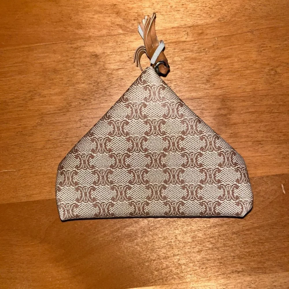 Celine Vintage Triangular Pouch with Tassel